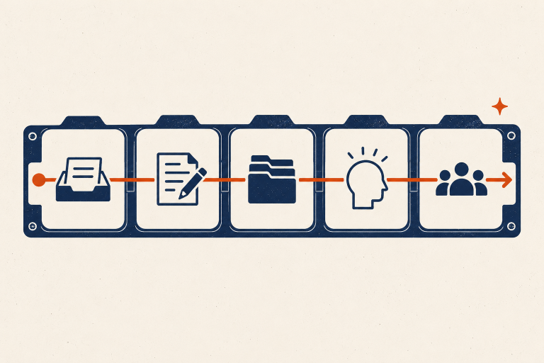 Five connected stations for capture, clarify, organize, reflect, and engage