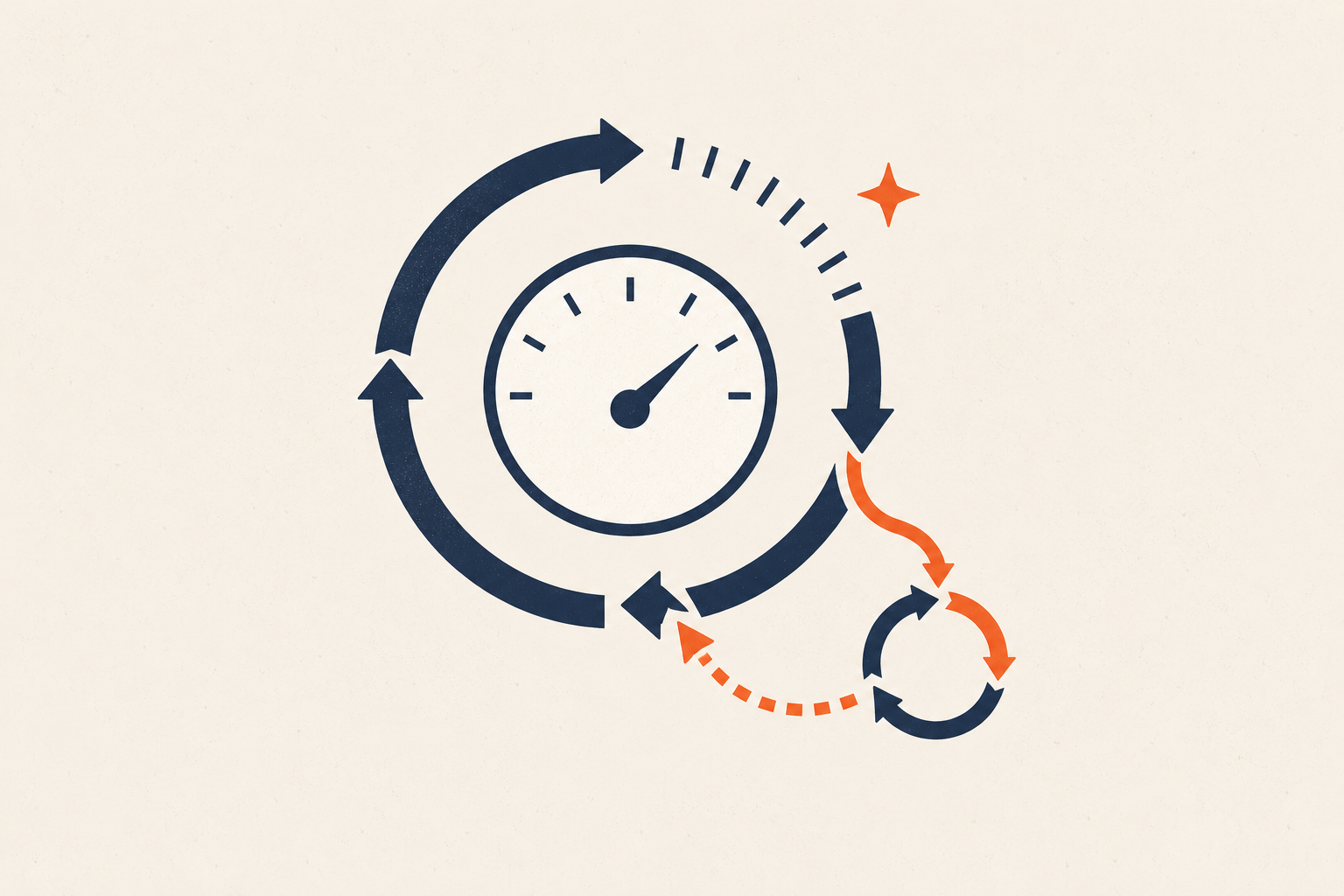Capacity gauge with slack, a downshift loop, and a safe re-entry route