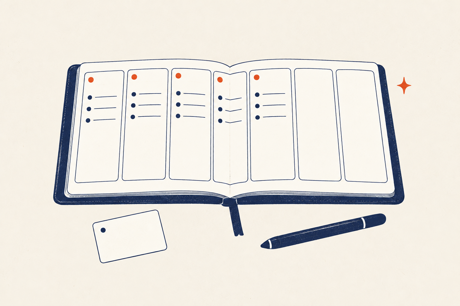 Open weekly planner with selected blocks and intentional open capacity